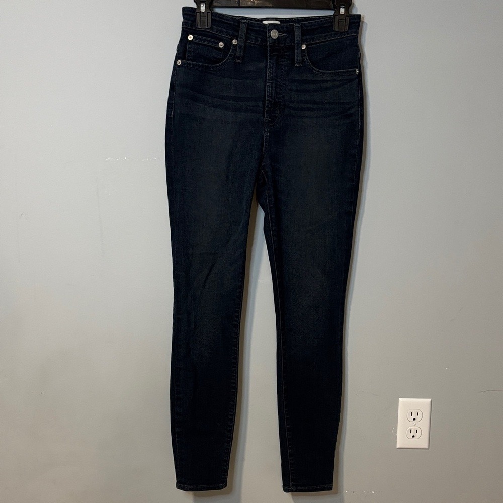 J. Crew High Rise Skinny‎ Jeans Dark Indigo Wash Size 26 Slimming Denim Minimal